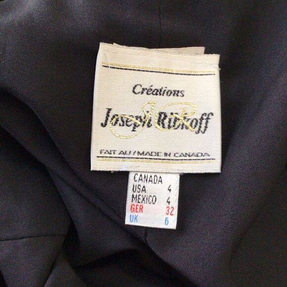 JOSEPH Ribkoff long black dress classic open back ribbon sleeveless black size 4 - Picture 4 of 15